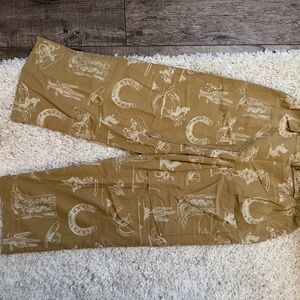 Women’s Tan Cowboy Print Pants
